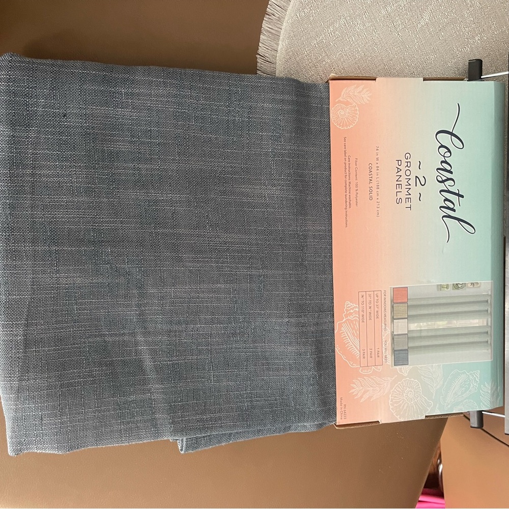 Curtains blue in color NWT 84 long 2-pair